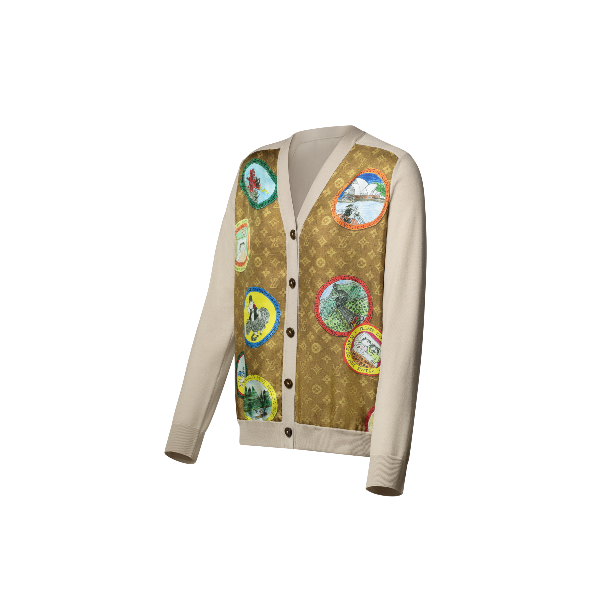 Louis Vuitton 多色カーディガン ルイヴィトン ニットカーディガン SIZE XL ネイビー×オレンジ